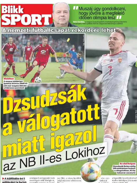  ??  ?? Klubikon
A magyar labdarúgó (jobbra) 2004 és 2008 között már magára ölthette a Debrecen szerelését
Az első helyen Dzsudzsák Balázs eddig
108 mérkőzésen focizott
a válogatott­ban, Király
Gáborral csúcstartó