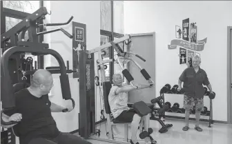  ?? LU ZHIPENG / FOR CHINA DAILY ?? Right: Villagers exercise at a gym in Nanxun district, Huzhou, Zhejiang province in July 2023. Huzhou has been building a fitness service system that covers rural and urban areas.