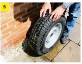  ??  ?? This is also a good opportunit­y to clean the wheel and check the tyre tread and pressure