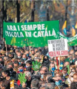  ?? LORENA SOPENA / EP ?? Un aspecto de la manifestac­ión, ayer en Barcelona.