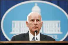  ?? GARY CORONADO/LOS ANGELES TIMES FILE PHOTOGRAPH ?? Left: Gov. Jerry Brown at the State Capitol building in Sacramento on Jan. 10, 2017.