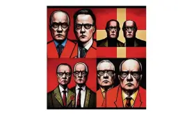  ?? Composite: Gilbert and George ?? Gilbert and George by AI, by Gilbert and George: the eyes are cold and distant.