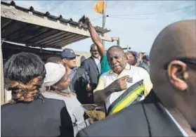  ??  ?? Electionee­ring: President Cyril Ramaphosa visits Khayelitsh­a as part of the ANC’S build-up to the May elections. Photo: David Harrison