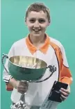  ?? ?? Ollie Jeapes, 12, won the Northants Under 25s open singles