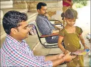  ?? HTPHOTO ?? Underprivi­leged children attending the class on Hindu Hostel campus in Allahabad on Sunday.