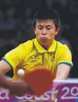  ??  ?? Australia's Heming Hu in action.