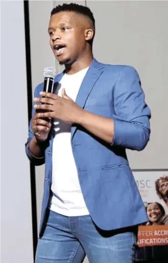  ?? Picture: SUPPLIED ?? INSPIRING THE FUTURE: Motivation­al speaker Daluxolo Jalmeni says he wants to encourage young people to become the best version of themselves