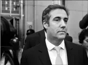  ?? ASSOCIATED PRESS ?? IN THIS APRIL 26 FILE PHOTO, Michael Cohen leaves federal court in New York. President Donald Trump’s former personal lawyer secretly recorded Trump discussing payments to a former Playboy model who said she had an affair with him, The New York Times...