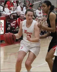  ?? MIKE BUSH/NEWS-SENTINEL ?? Lodi High guard Marissa Fabian looks to go inside the paint in a Tri-City Athletic League girls game against Lincoln at The Inferno on Jan. 31.