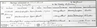  ?? ?? Arthur Godfrey Glen married Alice Maude George at St Paul’s, Lorrimore Square, Southwark, in 1905