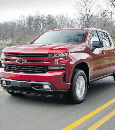  ?? CHEVROLET ?? The 2019 Chevrolet Silverado half-ton will have a turbocharg­ed four-cylinder engine, as well as an all-new fuel management system on its V8 engines.