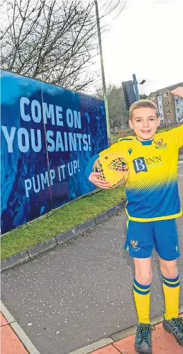  ??  ?? GAME ON: Clockwise from left: Caci, 8, and Ceilich Beckett, 10, of Bertha Park, are cheering on the Saints; fatherand-son Greg and Logan Samuel; fan Kev Heller, with his home in the background decorated in St Johnstone tops; Coco, from the Ferguson household, showing her colours; Michael O’Kane, from Bridge of Earn, visiting the sign at the Cherrybank Inn. Pictures by Steve MacDougall/Kim Cessford.