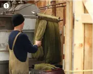  ??  ?? 1 Simon rinsing some heather-dyed yarn
2 Kirsty produces a range of hand-painted sock yarns 3 Local bog myrtle is used to create yellow and soft greens 4 Dyeing with heather gives different results depending on when the plant is picked
