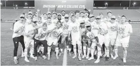  ?? MARYLAND ATHLETICS ?? Maryland celebrates its 1-0 victory over Akron in the national championsh­ip game. The Terps didn’t allow a goal in 450 minutes of tournament action covering five games.