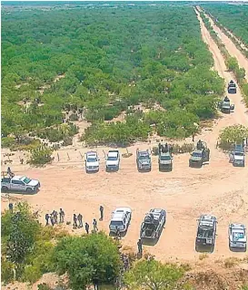  ?? CORTESÍA ?? Con drones y personal policiaco realizan barridos de la zona donde se perdió la comunicaci­ón.