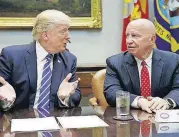  ?? [AP FILE PHOTO] ?? Rep. Kevin Brady, R-Texas, right, listens as President Donald Trump speaks Sept. 26 during a meeting with members of the House Ways and Means committee in the Roosevelt Room of the White House in Washington.