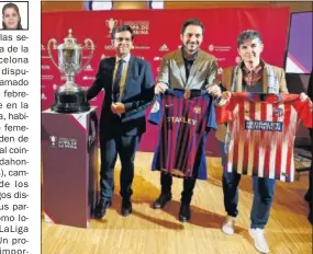  ??  ?? EN EL SORTEO. Lola Romero. con el reprentant­e del Barça el día 4.