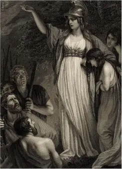  ??  ?? BELOW Boudica is sometimes believed to be the inspiratio­n for Britannia: the personific­ation of Britain. In reality, Britannia was a Roman invention who portrayed her as a goddess as well as the name of their island province