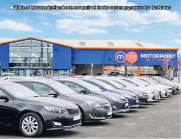  ??  ?? Widnes Motorpoint has been recognised for its customer service by CarGurus