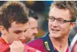  ?? Picture: WAYNE LUDBEY ?? Mark Neeld and Jack Trengove in 2013.