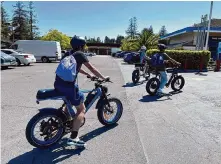  ?? Courtesy Bob Mittelstae­dt ?? A proposal by the Tamalpais Union High School District seeks to require teens riding e-bikes to register their vehicles.