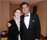  ?? SUBMITTED PHOTO ?? Berks-Mont Kid Reviewer Rodeo Marie Hanson, 12, Fleetwood, with music producer and vocal arranger Tim Davis at Schaeffer Auditorium at Kutztown University on Dec. 5.