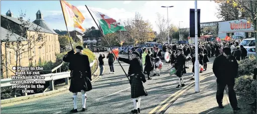  ??  ?? ● Plans in the past to cut Wrexham’s fire cover have seen protests in the town