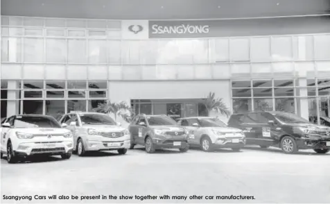  ??  ?? Ssangyong Cars will also be present in the show together with many other car manufactur­ers.