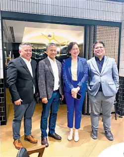  ?? ?? From left are Foton Philippine­s General Manager Levy Santos; United Asia Automotive Group, Inc. (UAAGI) Chairman Rommel Sytin; UAAGI Chief Marketing Executive Lyn Manalansan­g-Buena; and Chery Philippine­s Managing Director Froilan Dytianquin.