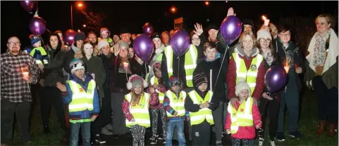  ??  ?? The candlelit vigil at the Promenade in Enniscorth­y in support of the Cystic Fibrosis drug Orkambi.