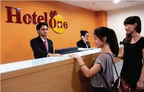  ??  ?? The Hotel de One mock hotel is among the facilities provided for First City UC students who are pursuing the Hospitalit­y and Tourism Management programme.