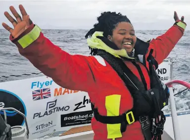  ?? CREW member | KAIA BINT ?? Vuyisile Jaca has sailed around the world on board the Maiden, the all-women crewed yacht that won the Ocean Globe Race.