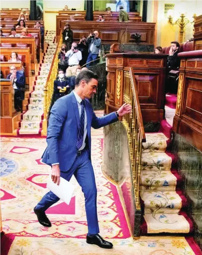  ?? JESÚS G. FERIA ?? El presidente del Gobierno, Pedro Sánchez, en el Congreso de los diputados