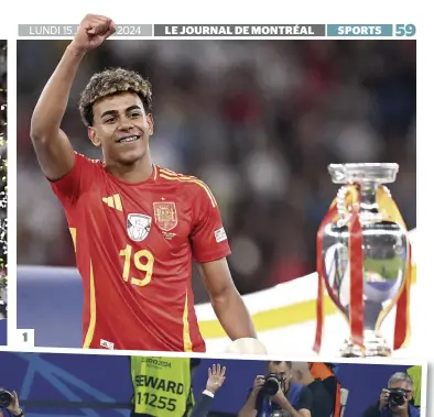  ?? ?? 1. Lamine Yamal, la jeune sensation espagnole qui a fêté ses 17 ans samedi, est devenu le plus jeune vainqueur de l’histoire de l’Euro.