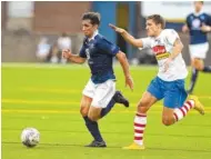  ?? STAFF FILE PHOTO BY ROBIN RUDD ?? After five years with the team, Chattanoog­a FC’s Jose Ferraz, shown during a June 2015 match against the Georgia Revolution FC, has developed into a stronger player offensivel­y and defensivel­y. Ferraz and his CFC teammates will face Memphis City FC...