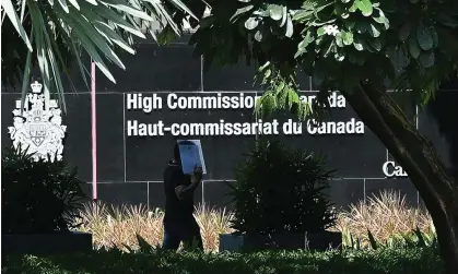  ?? ?? A man walks past the Canadian embassy on 19 September 2023. Photograph: Arun Sankar/AFP/Getty Images