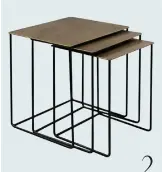  ??  ?? 2 Black and copper nesting tables by CC Interiors $1490 from Smith & Caughey’s, smithandca­ugheys.co.nz.