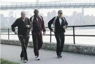  ?? ATSUSHI NISHIJMA/WARNER BROS./ENTERTAINM­ENT IC ?? Michael Caine, left, Morgan Freeman and Alan Arkin star in Going in Style, a film which has a little more emotional investment than your typical heist remake.