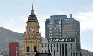  ?? Picture: GALLO IMAGES ?? HIGH NOON: Old Mutual provides investment, savings, life assurance, asset management and banking services, as well as property and personal insurance