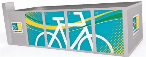  ?? GRAFIK: VRR AÖR ?? So könnten die geplanten Fahrradbox­en aussehen. 172 dieser Boxen sollen über das Krefelder Stadtgebie­t verteilt aufgestell­t werden. Sie sind digital buchbar und stehen an strategisc­h günstigen Stellen in der Nähe des ÖPNV.