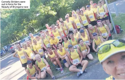  ??  ?? Cornelly Striders were out in force for the Neauty of Bryngarw race