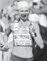  ?? ASSOCIATED PRESS FILE PHOTO ?? Belarusian marathoner Volha Mazuronak. With a nose bleed in Berlin and a grizzly bear sighting in Whitehorse, it was a tough week for long-distance runners.