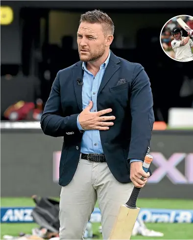  ?? PHOTOSPORT ?? Kane Williamson, left, and Brendon McCullum were long-time New Zealand teammates. Now McCullum will coach England against the Williamson-led Black Caps next month. Inset, will McCullum’s swashbuckl­ing style rub off on his new charges?