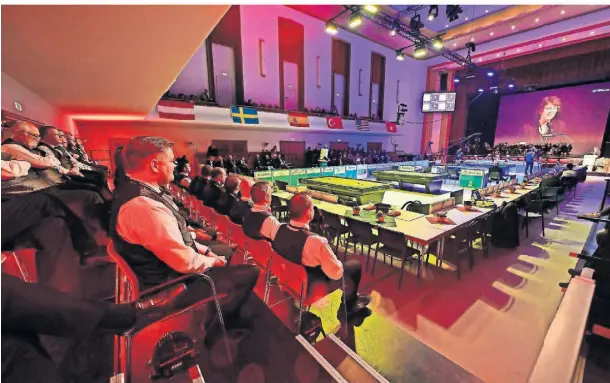  ?? FOTO: JÖRG KNAPPE ?? Die Eröffnungs­zeremonie der Billard-WM 2023.