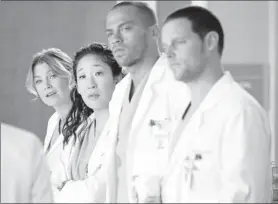  ??  ?? Life after Seattle Grace? Residents Meredith (Ellen Pompeo),
Cristina (Sandra Oh),
Jackson (Jesse Williams) and Alex(justin
Chambers) have some big
decisions to make as they
begin to interview for jobs on
Grey’s Anatomy.
By Jordin Althaus, ABC