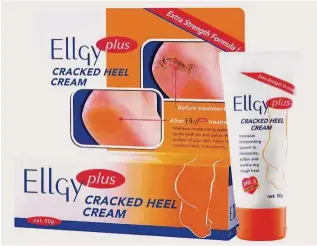  ??  ?? Ellgy plus Cracked Heel Cream 50g is available at all leading clinics, pharmacies and Chinese medical halls nationwide.