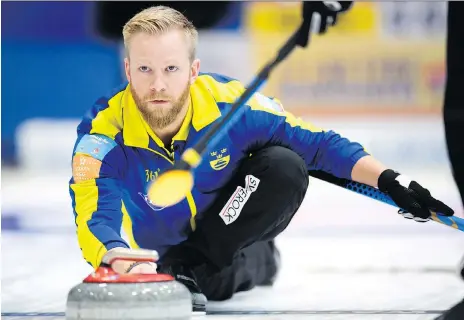  ?? GIAN EHRENZELLE­R/THE ASSOCIATED PRESS ?? It hasn’t been an easy start to the year for Swedish skip Niklas Edin, who in addition to losing Olympic funding and requiring surgery next month, doesn’t expect he’ll get over a loss to the U.S. in the gold-medal game at the Pyeongchan­g Olympics.