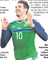  ??  ?? Northern Ireland football
star Kyle Lafferty, who was taught by
Rosemary
