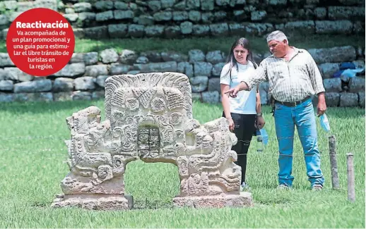  ?? ?? CULTURA. Las ruinas mayas de Copán fueron declaradas por la Unesco Patrimonio Arqueológi­co de la Humanidad en 1980.