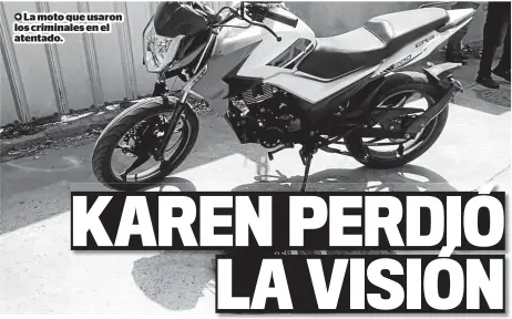  ?? ?? La moto que usaron los criminales en el atentado.